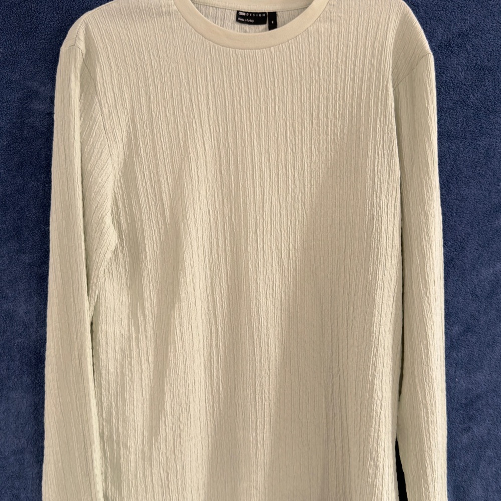 ASOS Men's Textured Cream Crewneck Sweater